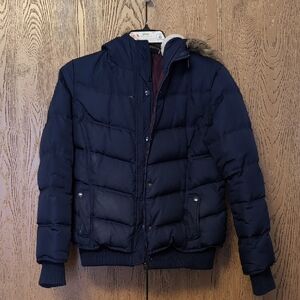 Women's Navy Puffer Jacket